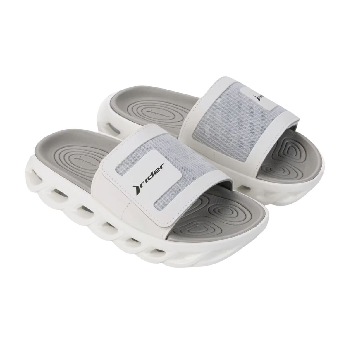 Chinelo Masculino Slide Rider Power Slide Cinza Branco 2