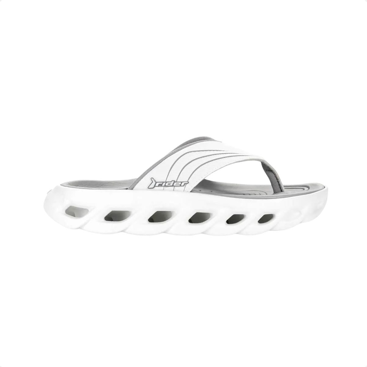 Chinelo Masculino Dedo Rider R Power Branco E Cinza