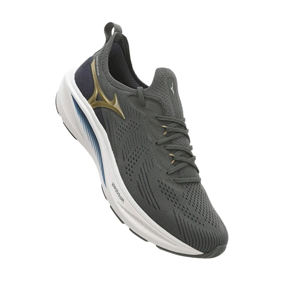 Tênis Corrida Masculino Mizuno Sunrise Chumbo Cinza 2