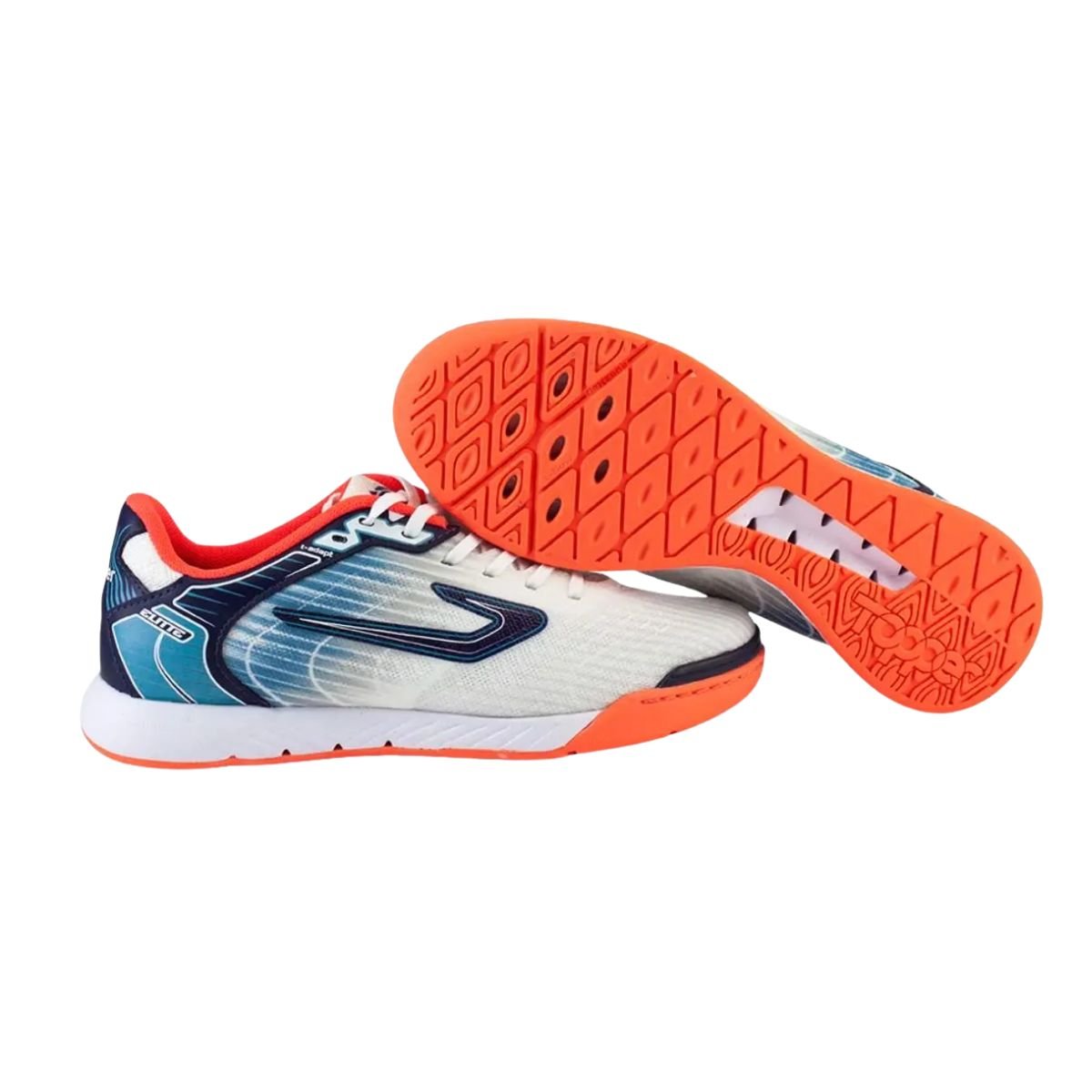 Chuteira Indoor Masculina Topper Elitte Branca E Coral Branco 5