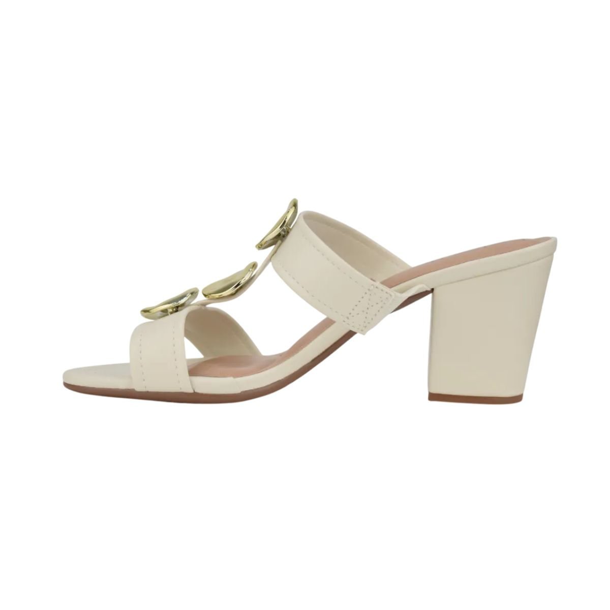 Tamanco Feminino Salto Médio Grosso Beira Rio Off White Branco 4