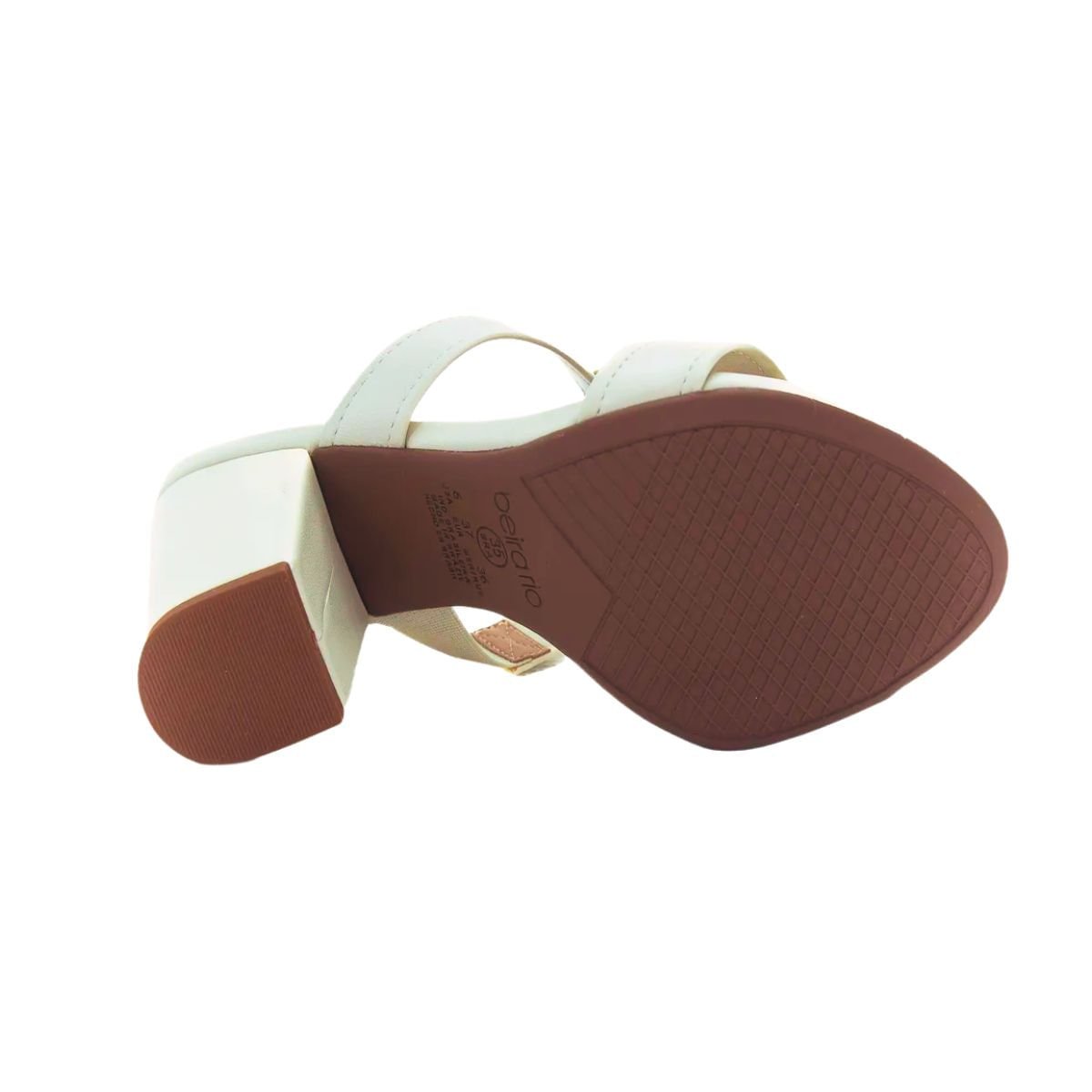 Tamanco Feminino Salto Médio Grosso Beira Rio Off White Branco 6