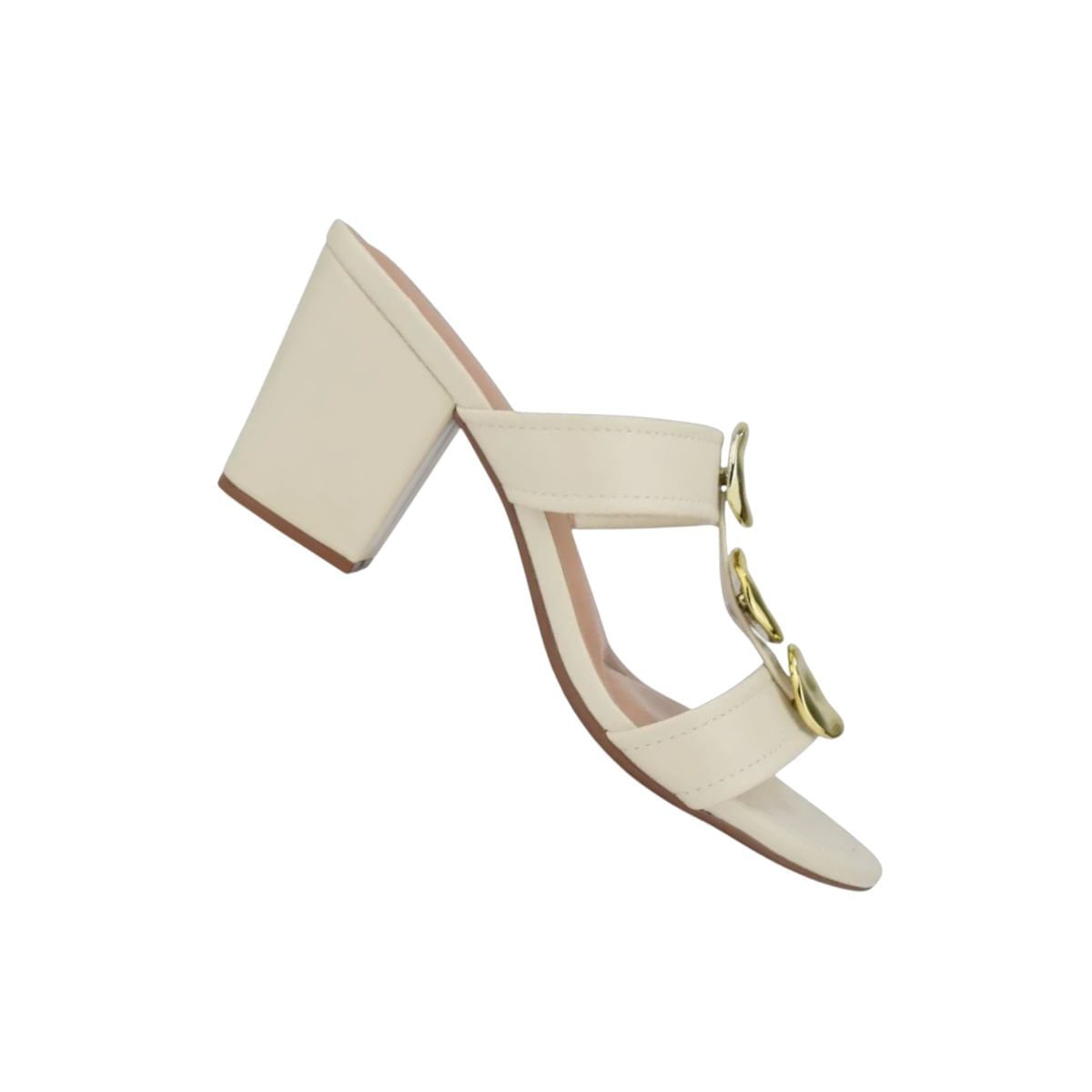 Tamanco Feminino Salto Médio Grosso Beira Rio Off White Branco 7