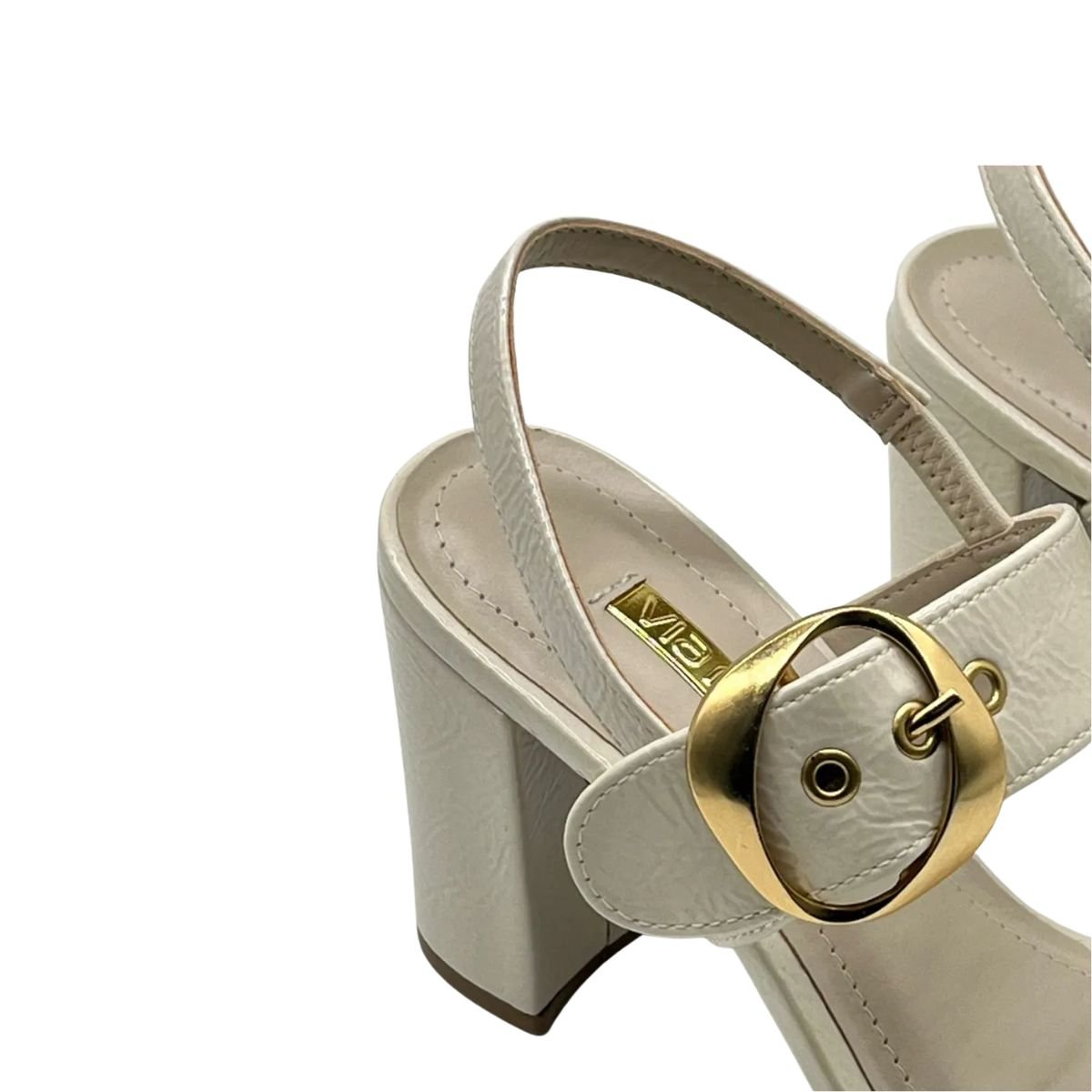 Sandalia Fem Salto Alto Grosso Via Marte  139-028-01- Branco 6
