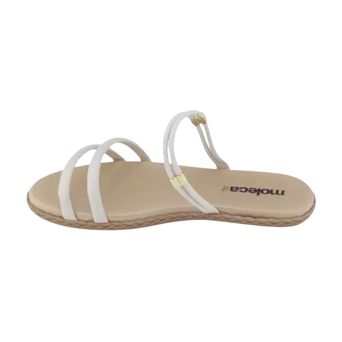 Tamanco Feminino Rasteiro Moleca Off White Branco 4