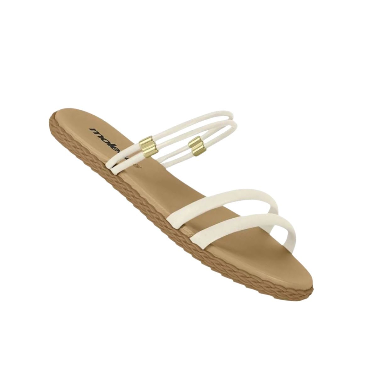 Tamanco Feminino Rasteiro Moleca Off White Branco 7