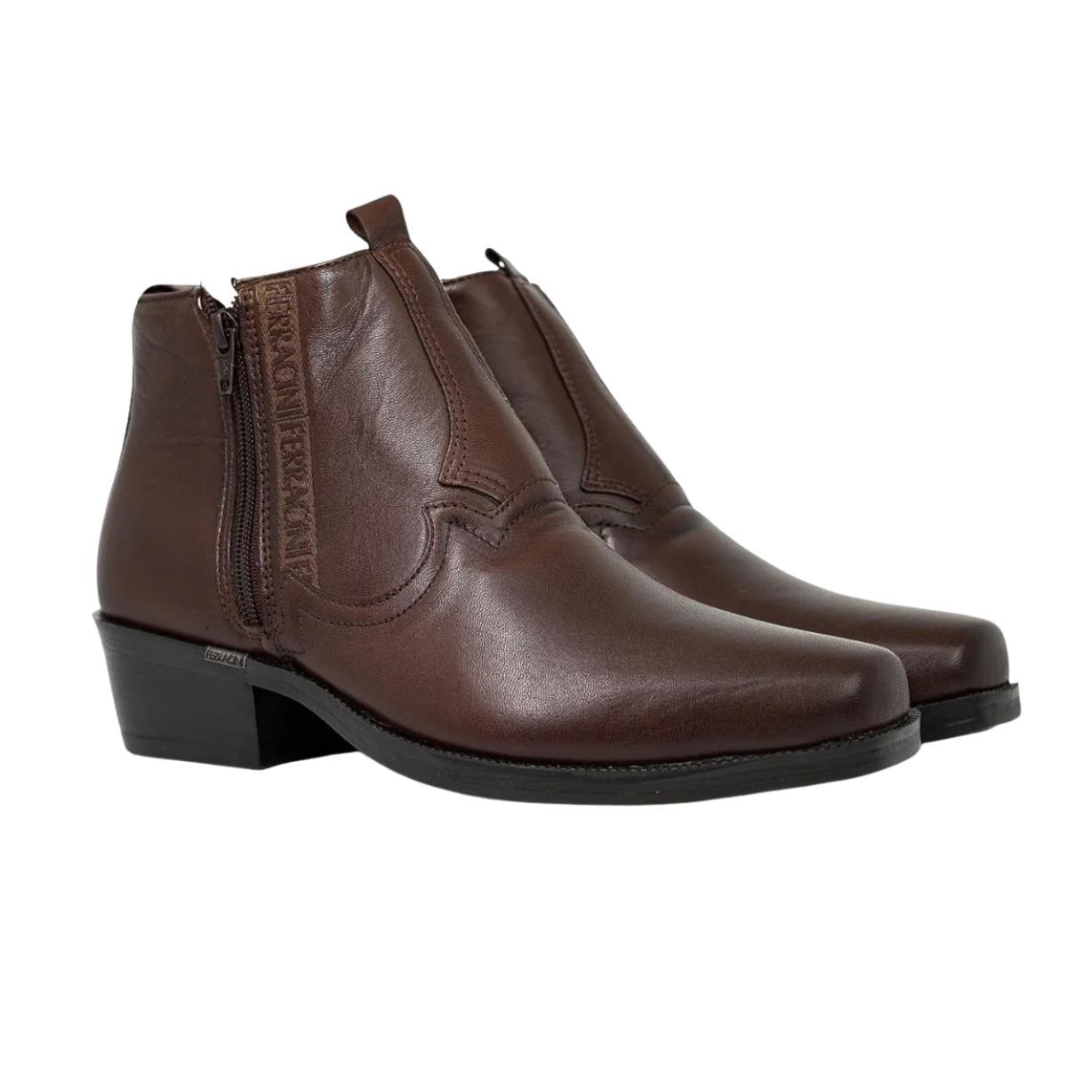 Bota Masculina Social Ferracini New Country Marrom Marrom 2