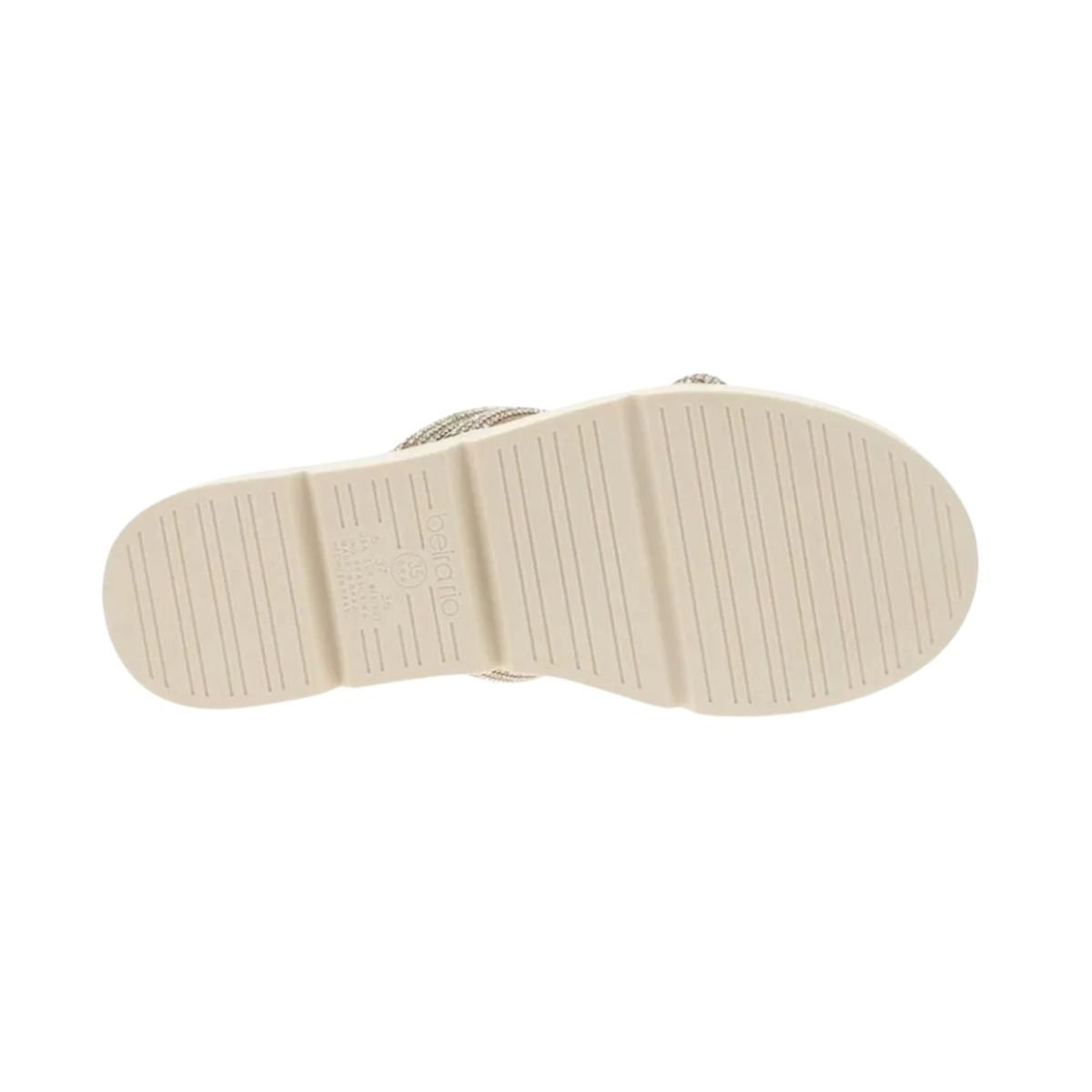 Tamanco Feminino Anabela Strass Beira Rio Nude Branco 5