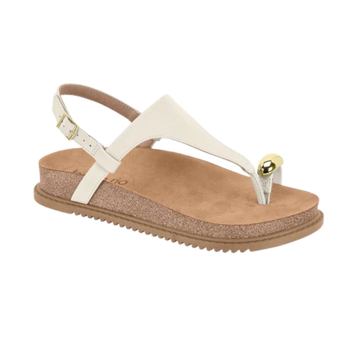 Sandália Feminina Papete Beira Rio Off White Branco 2