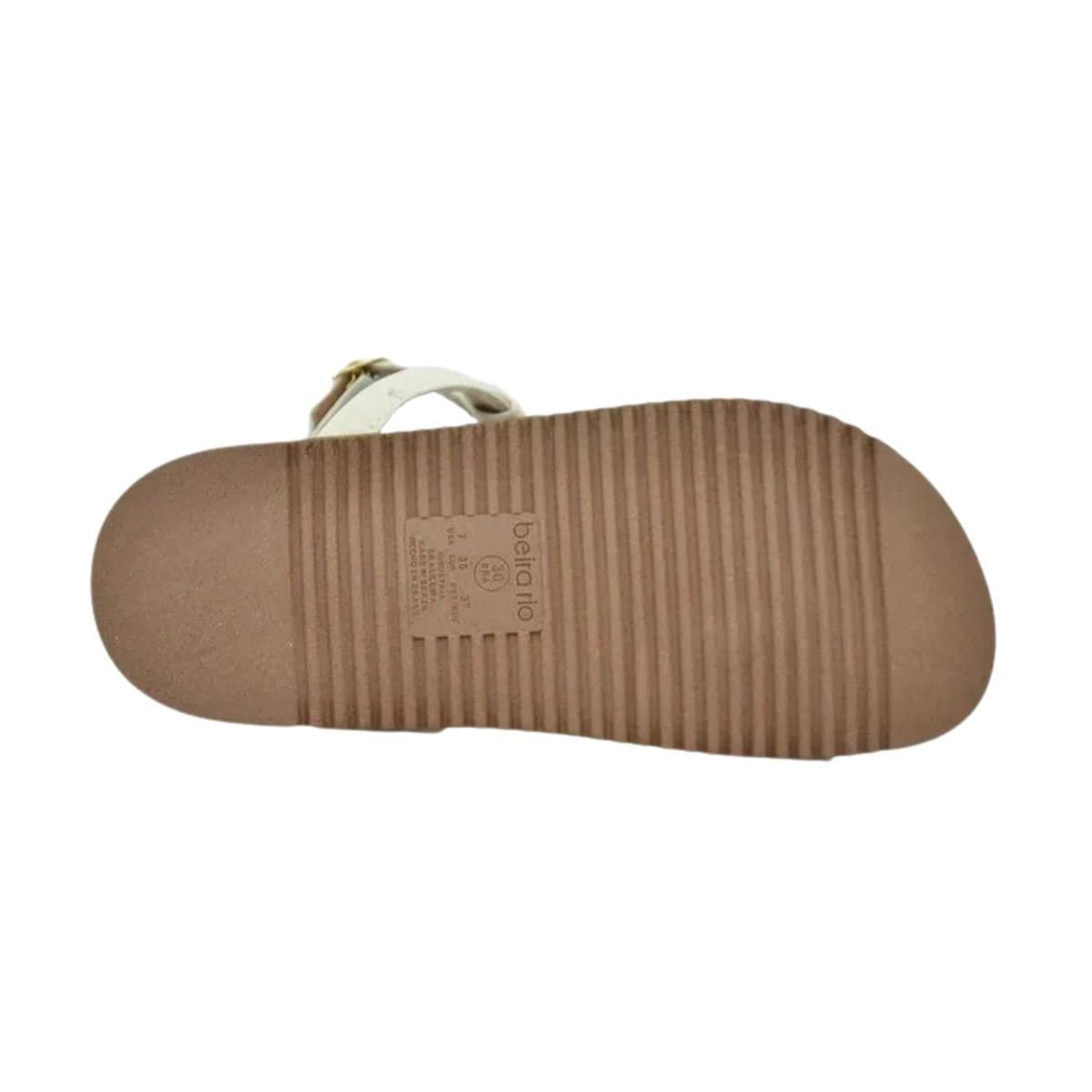 Sandália Feminina Papete Beira Rio Off White Branco 4