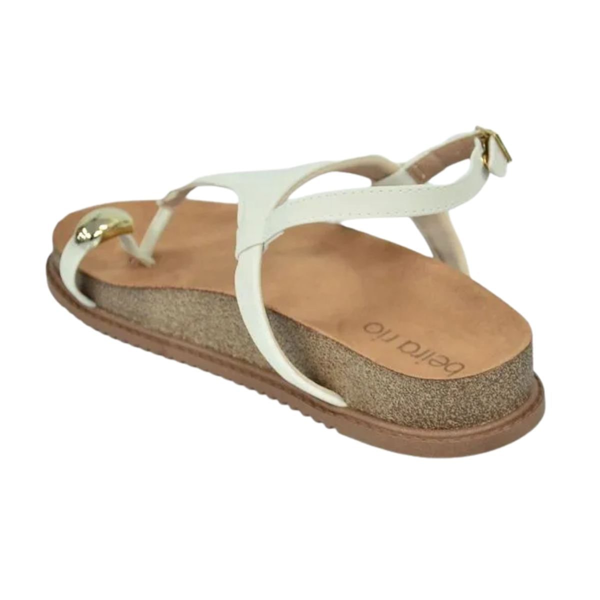 Sandália Feminina Papete Beira Rio Off White Branco 5