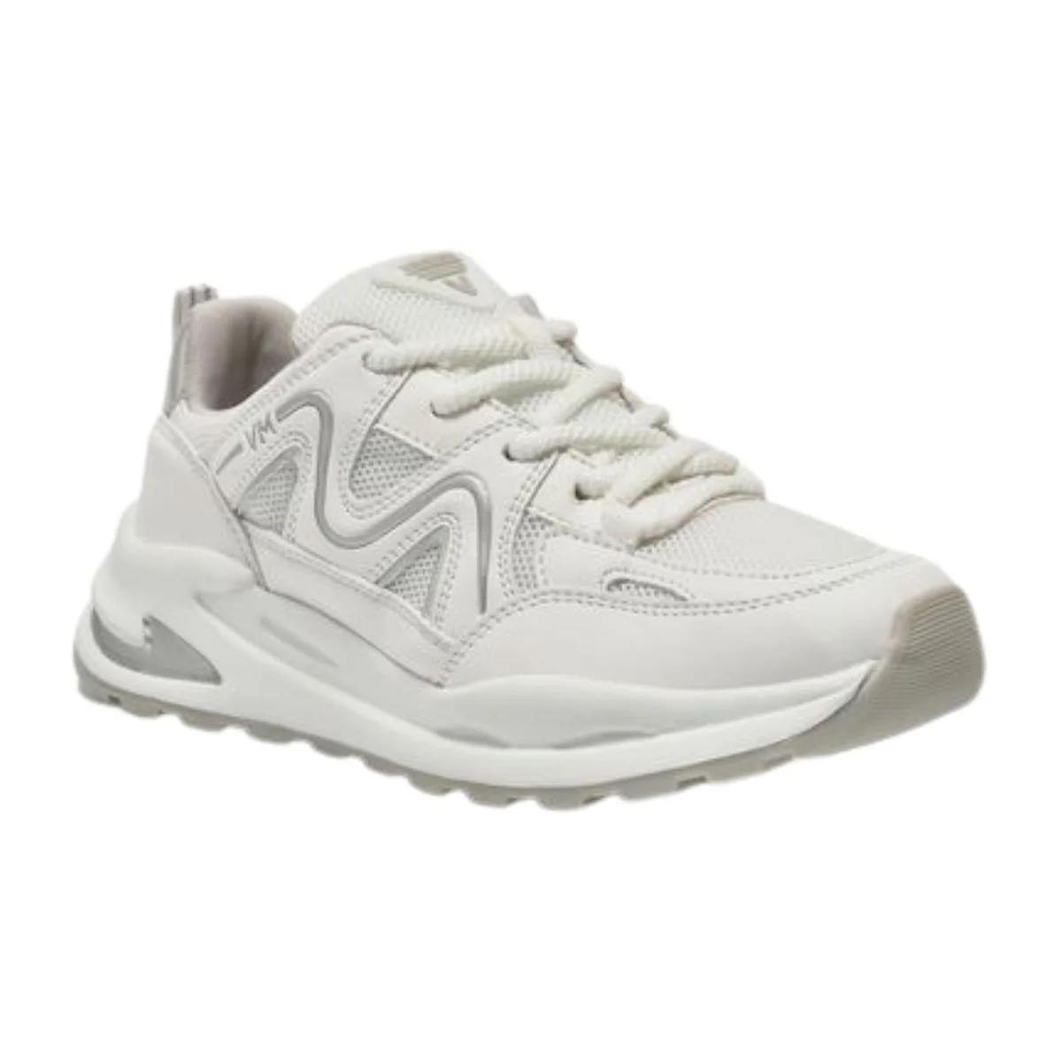 Tênis Moda Feminino Via Marte Branco E Prata Branco 2