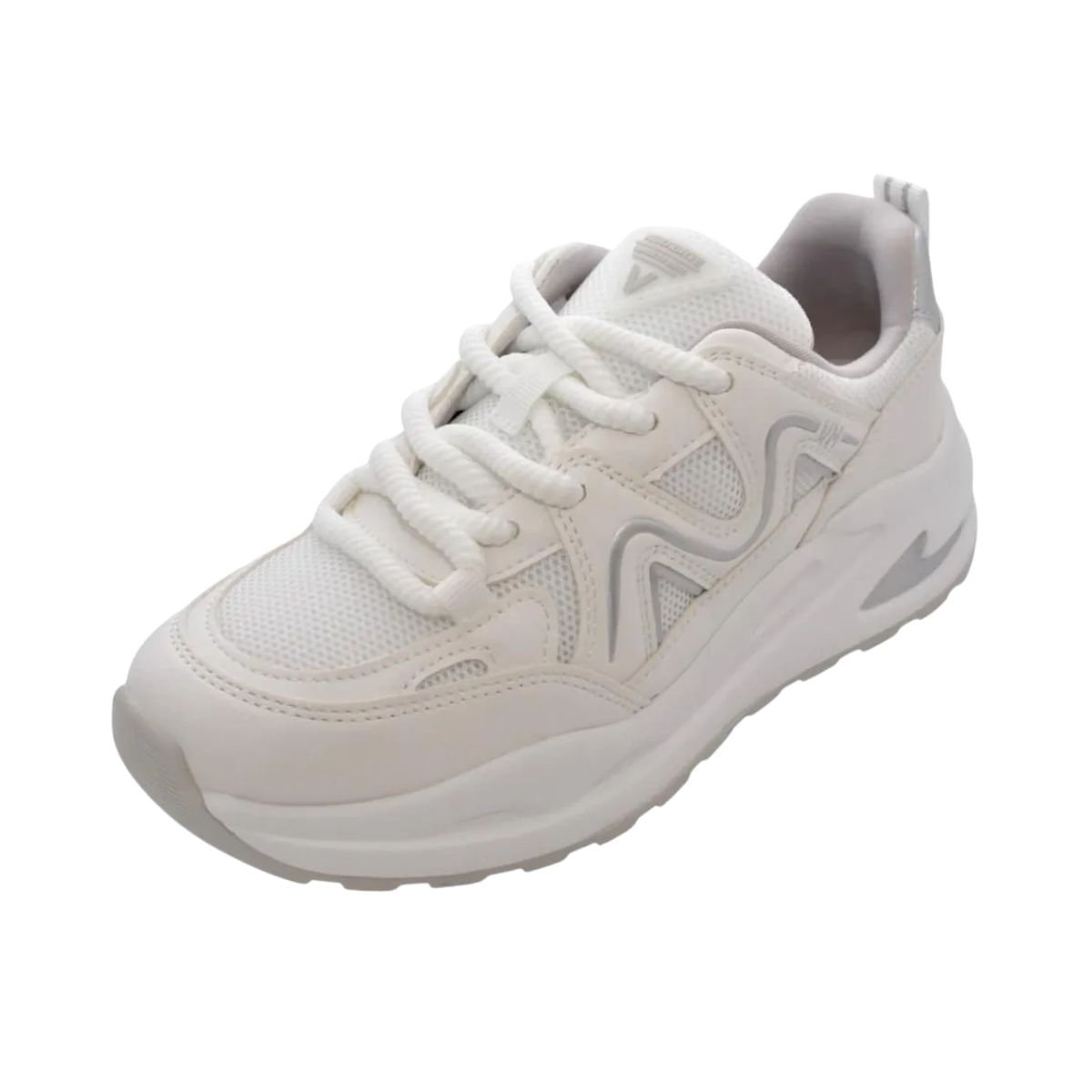 Tênis Moda Feminino Via Marte Branco E Prata Branco 6