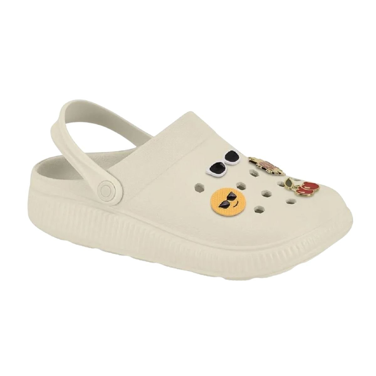 Chinelo Babuche Praia Conforto Feminino Moleca Off White Branco 2