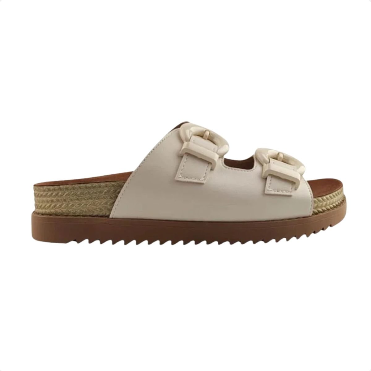 Tamanco Feminino Em Napa Papete Moleca Off White
