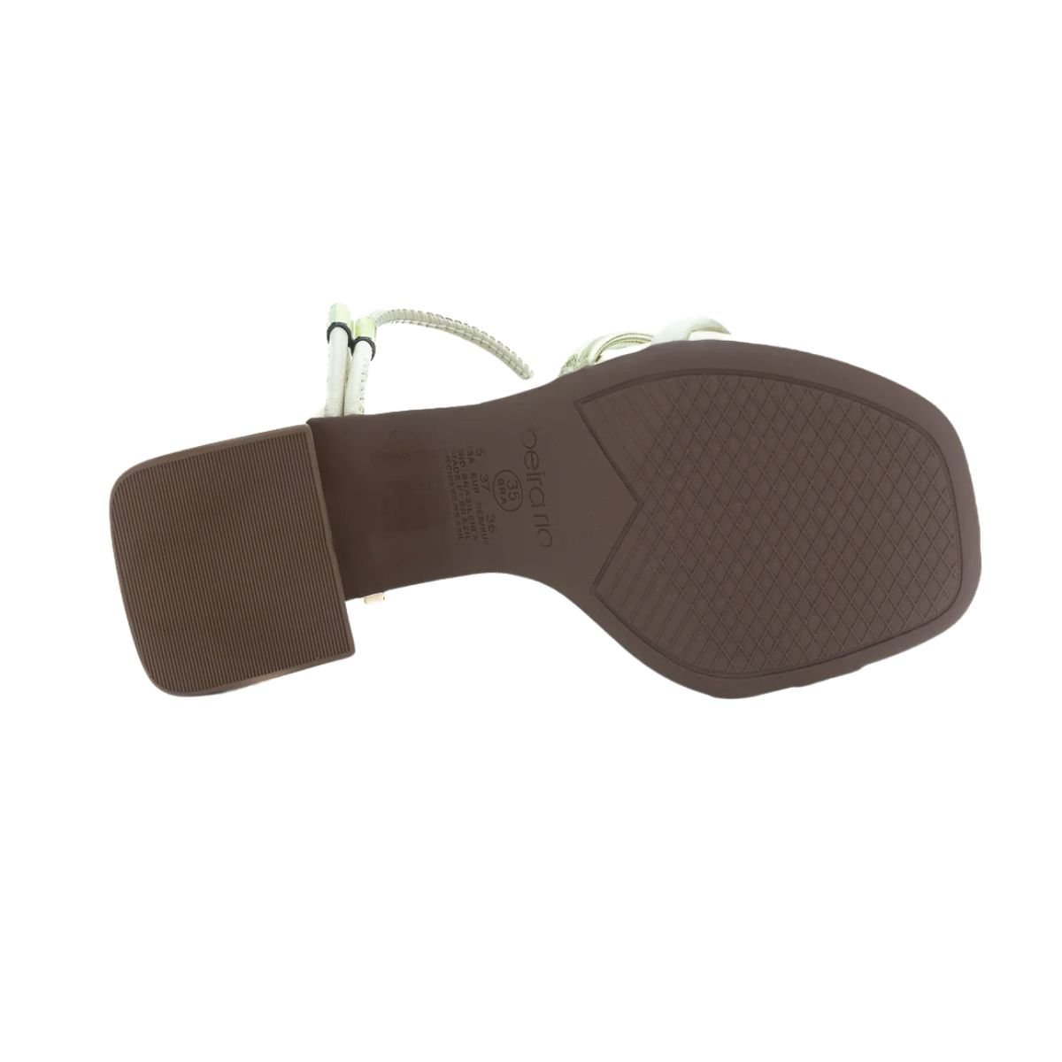 Sandalia Feminina Salto Médio Grosso Beira Rio Creme Branco 4