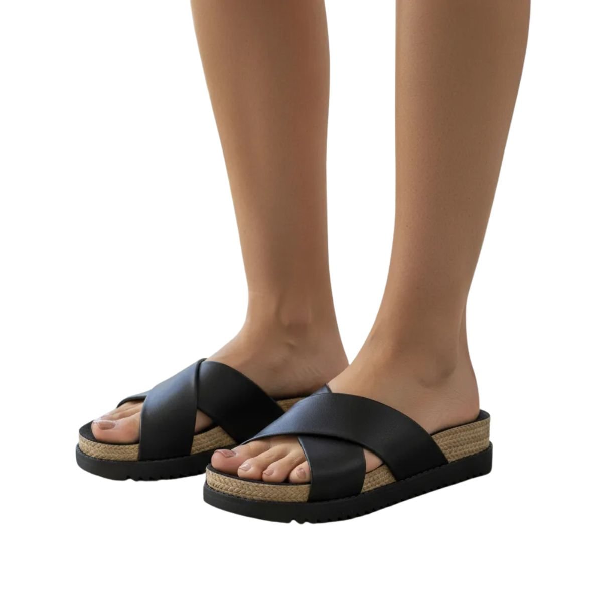 Tamanco Feminino Slide Papete Moleca Preto Preto 4