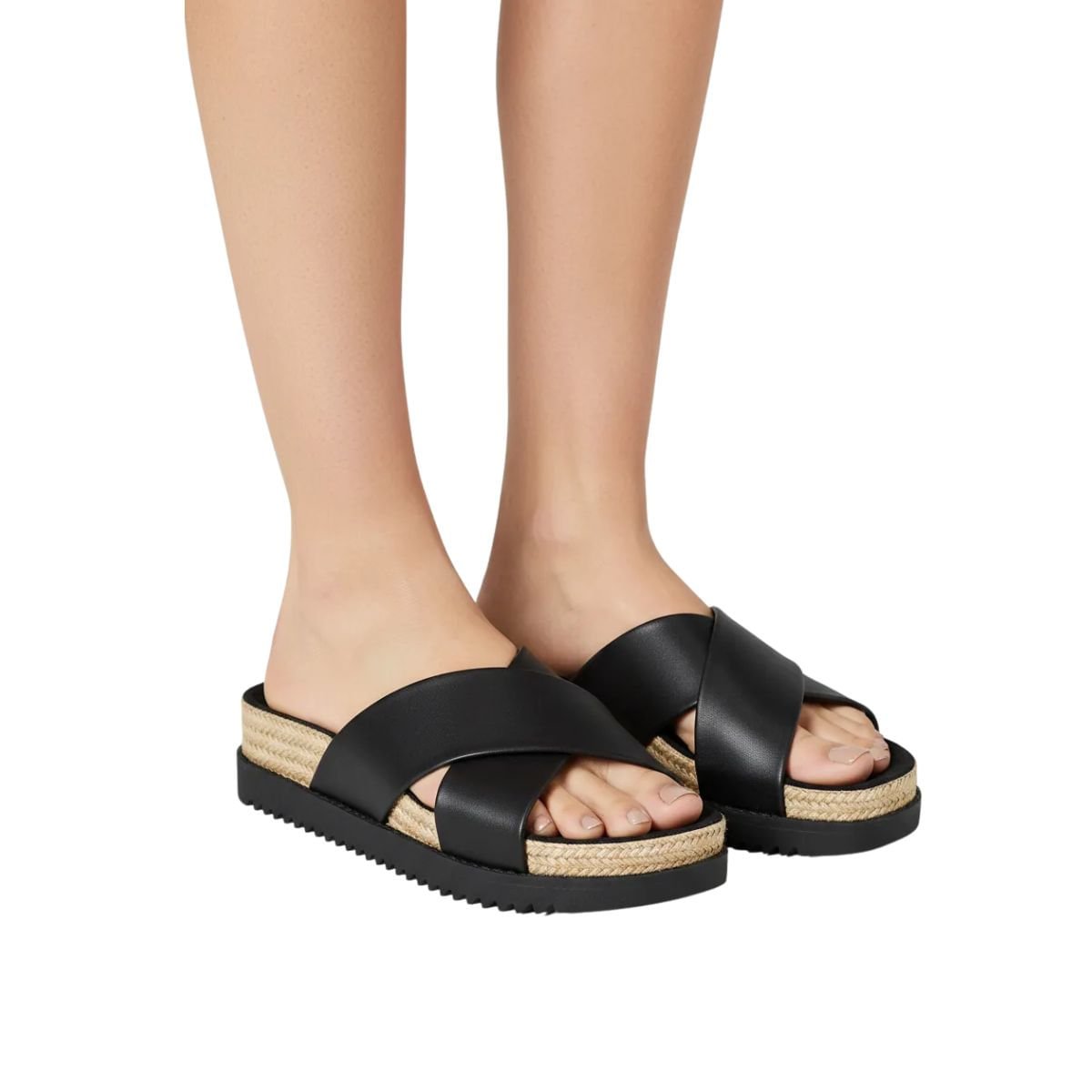 Tamanco Feminino Slide Papete Moleca Preto Preto 5