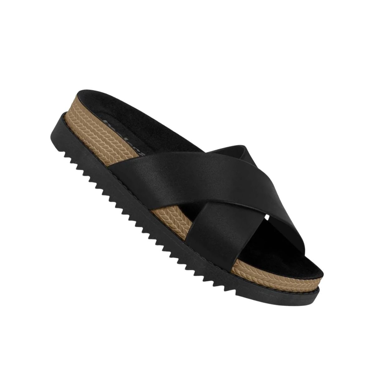 Tamanco Feminino Slide Papete Moleca Preto Preto 6