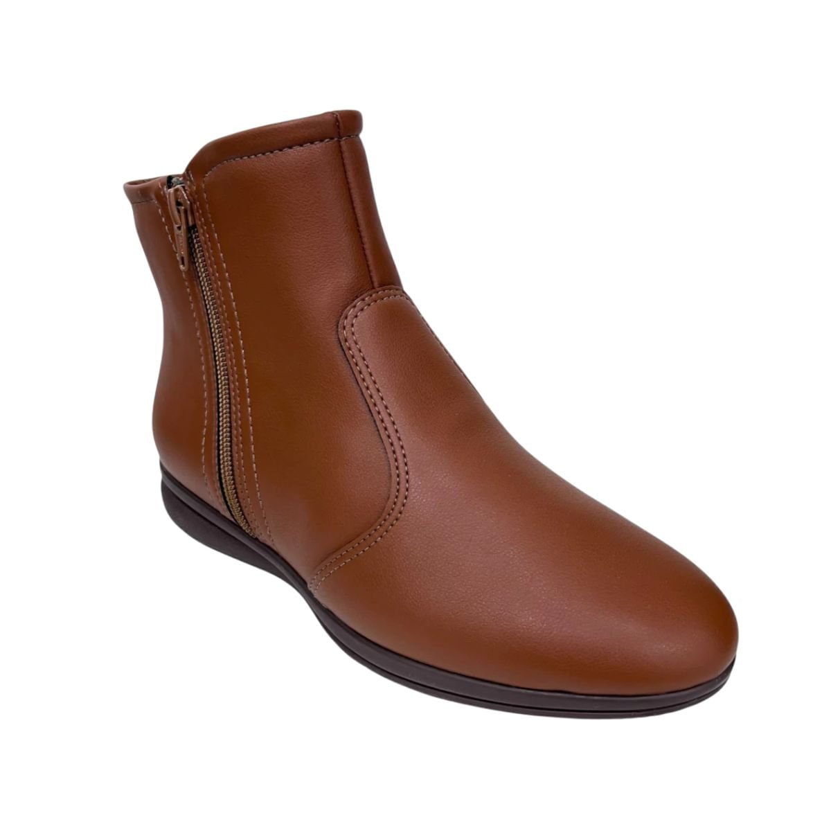 Bota Feminina Rasteira Cano Baixo Piccadilly Marrom Marrom 2
