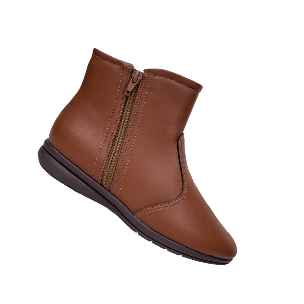 Bota Feminina Rasteira Cano Baixo Piccadilly Marrom Marrom 7