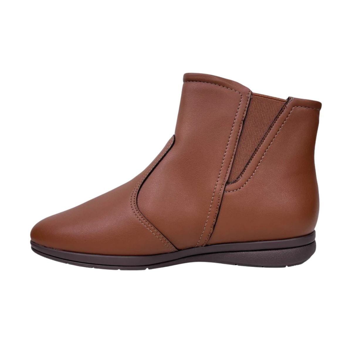 Bota Feminina Rasteira Cano Baixo Piccadilly Marrom Marrom 5