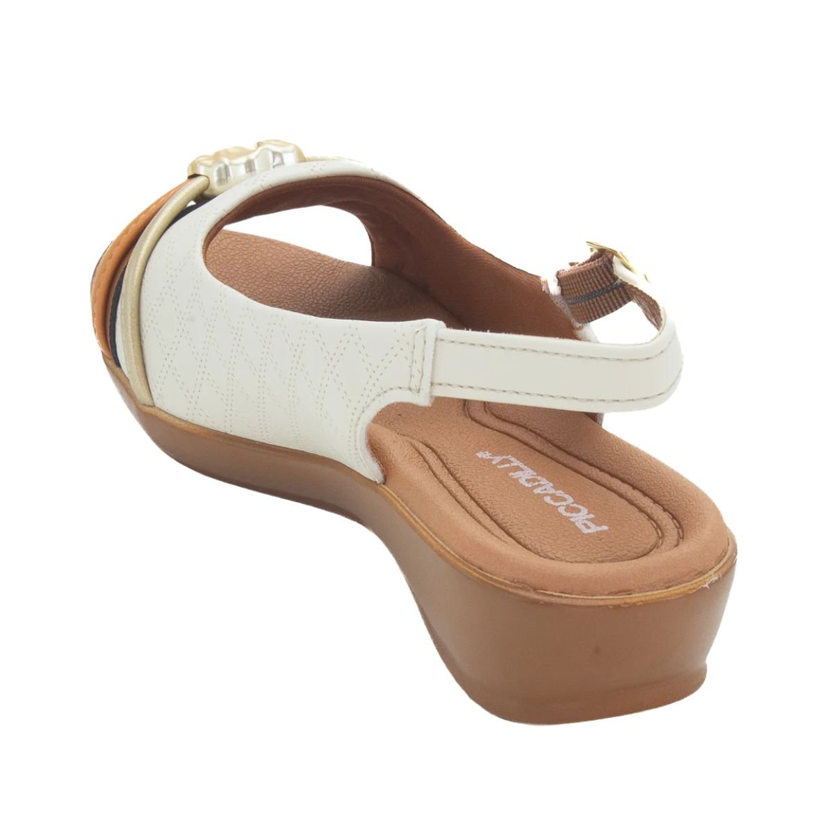 Tamanco Feminino Anabela Piccadilly Camila Off White Branco 5