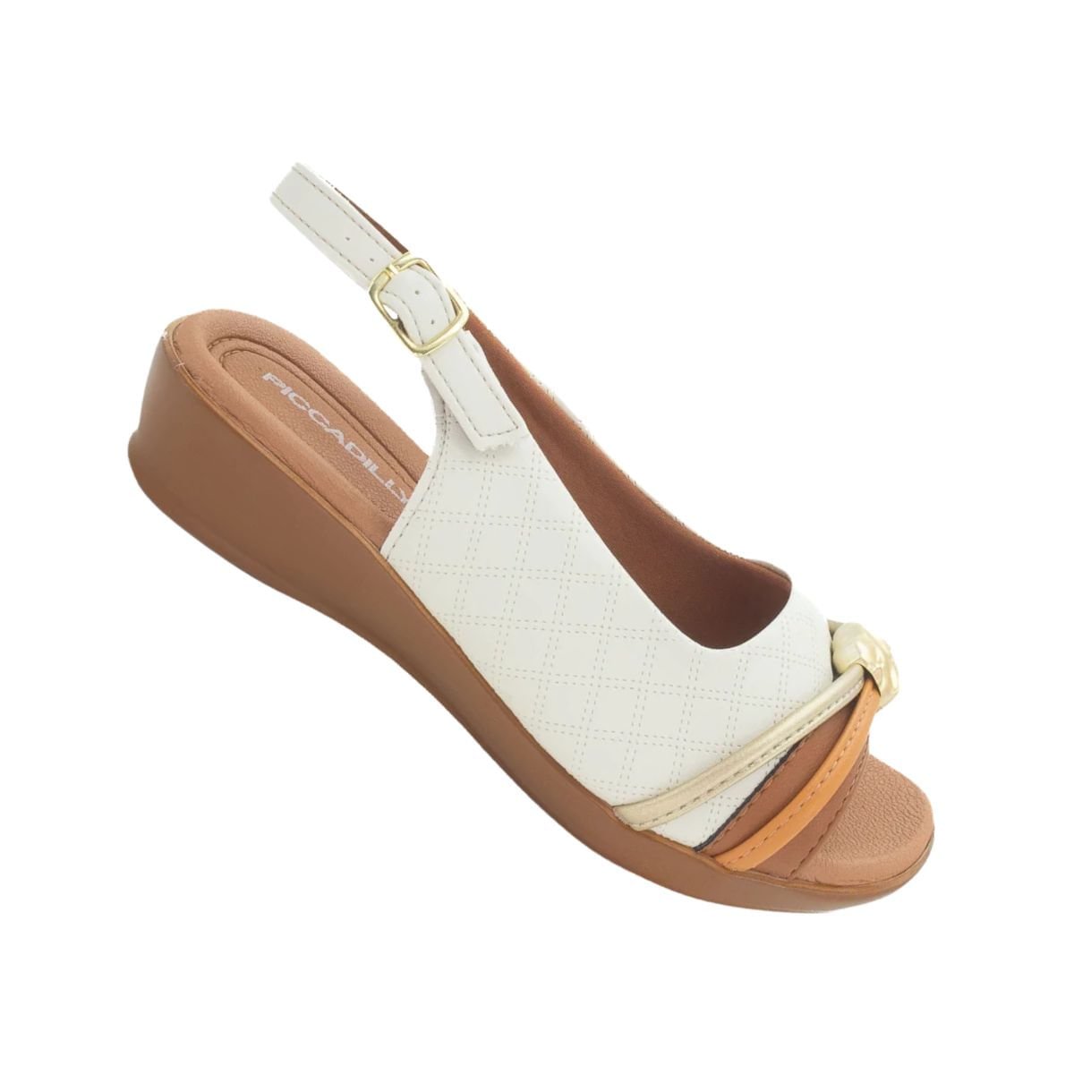 Tamanco Feminino Anabela Piccadilly Camila Off White Branco 7