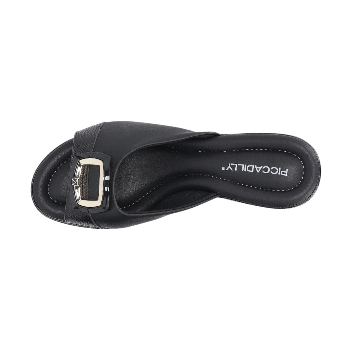Tamanco Feminino Salto Médio Grosso Piccadilly Preto Preto 6