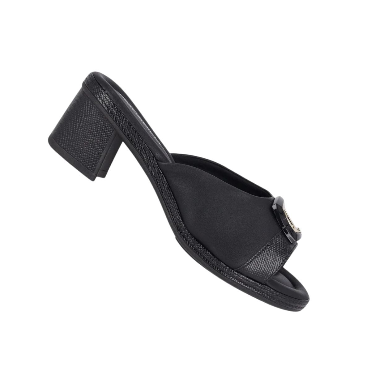 Tamanco Feminino Salto Médio Grosso Piccadilly Preto Preto 7