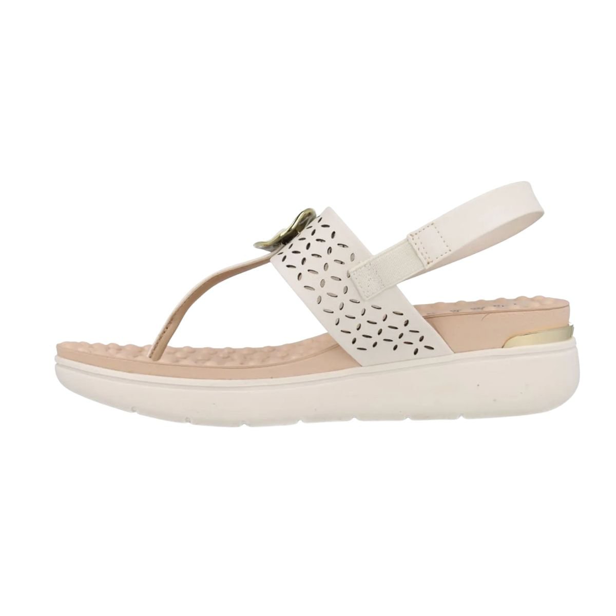 Sandália Feminina Anabela Modare Ultraconforto Off White Branco 6