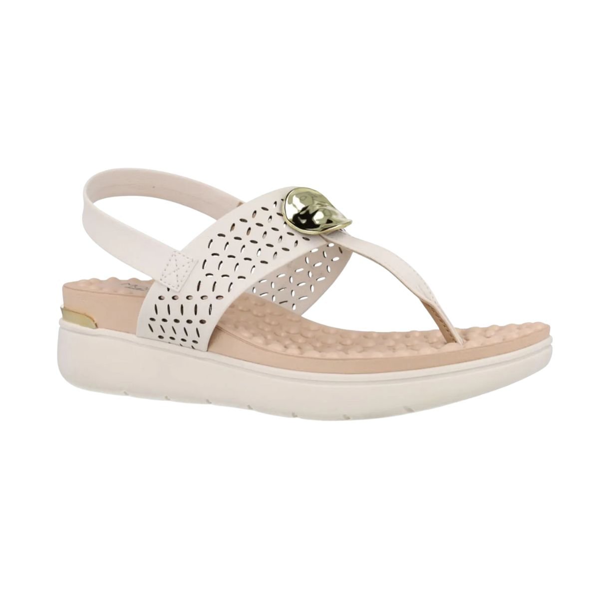 Sandália Feminina Anabela Modare Ultraconforto Off White Branco 2