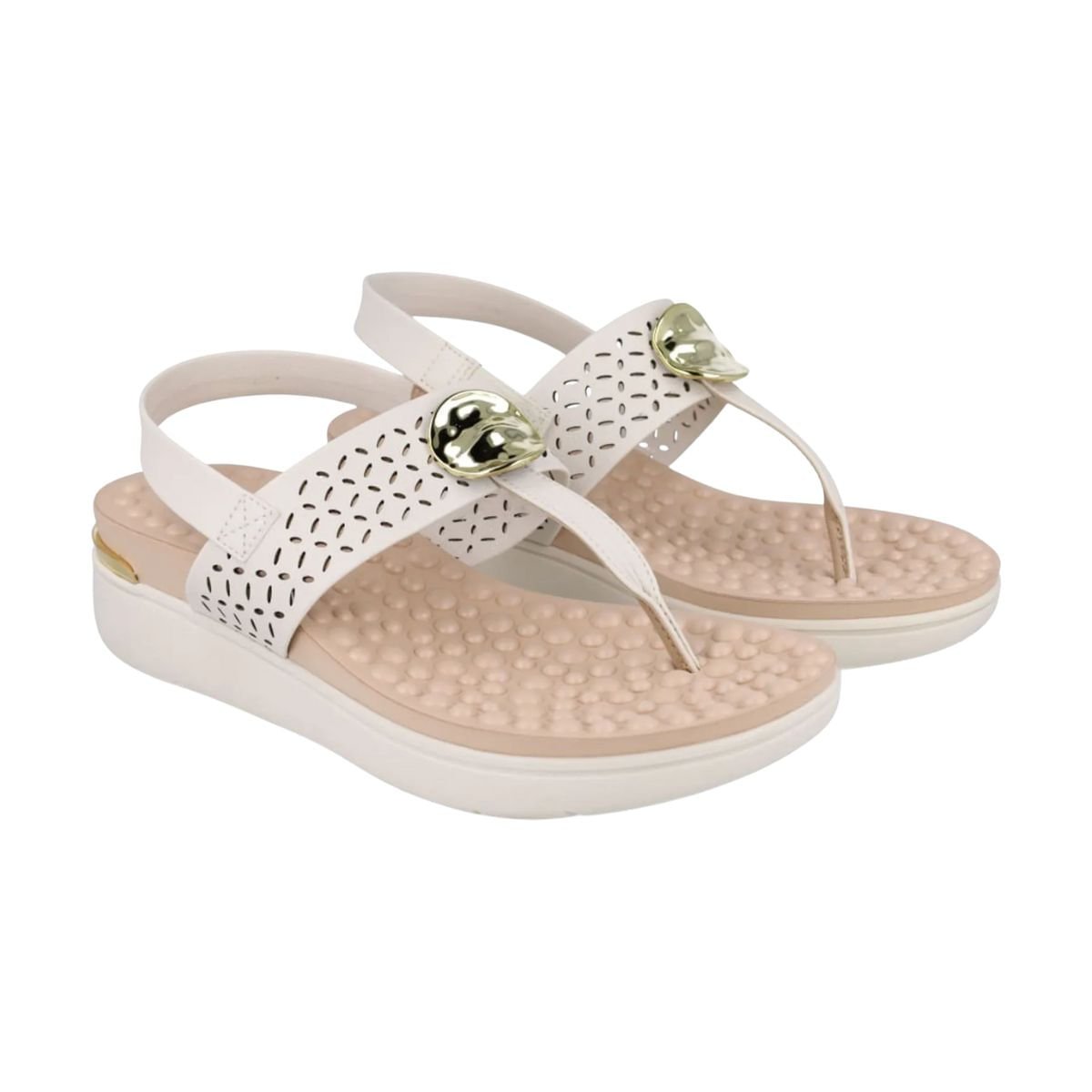 Sandália Feminina Anabela Modare Ultraconforto Off White Branco 3