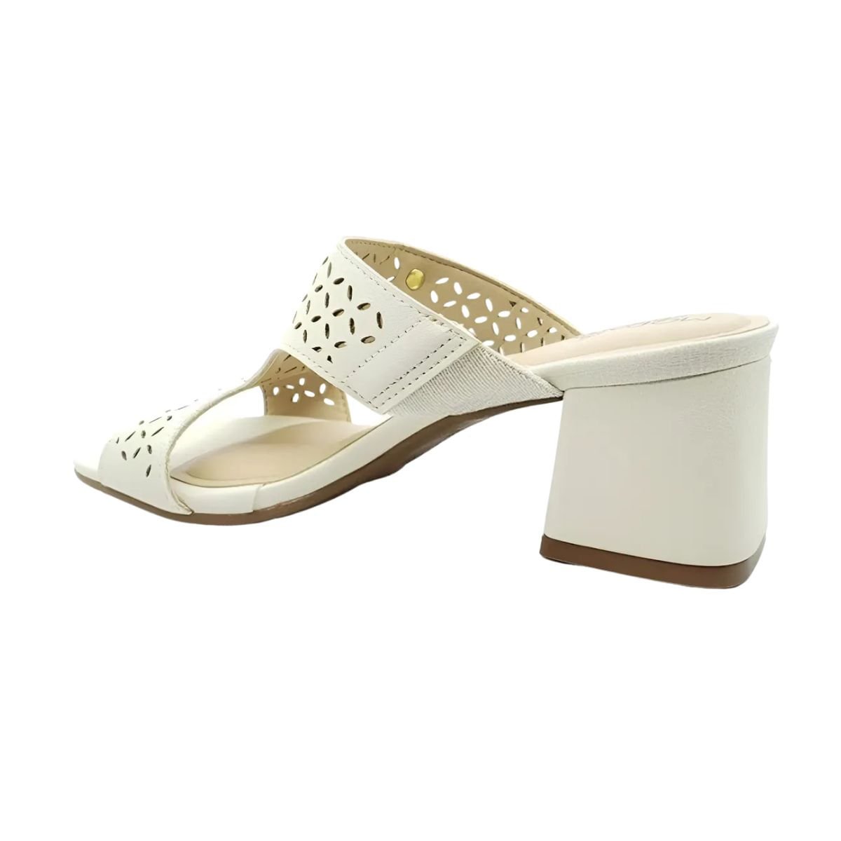 Tamanco Feminino Salto Médio Grosso Modare Off White Branco 5
