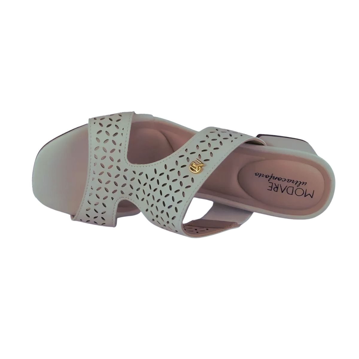 Tamanco Feminino Salto Médio Grosso Modare Off White Branco 3