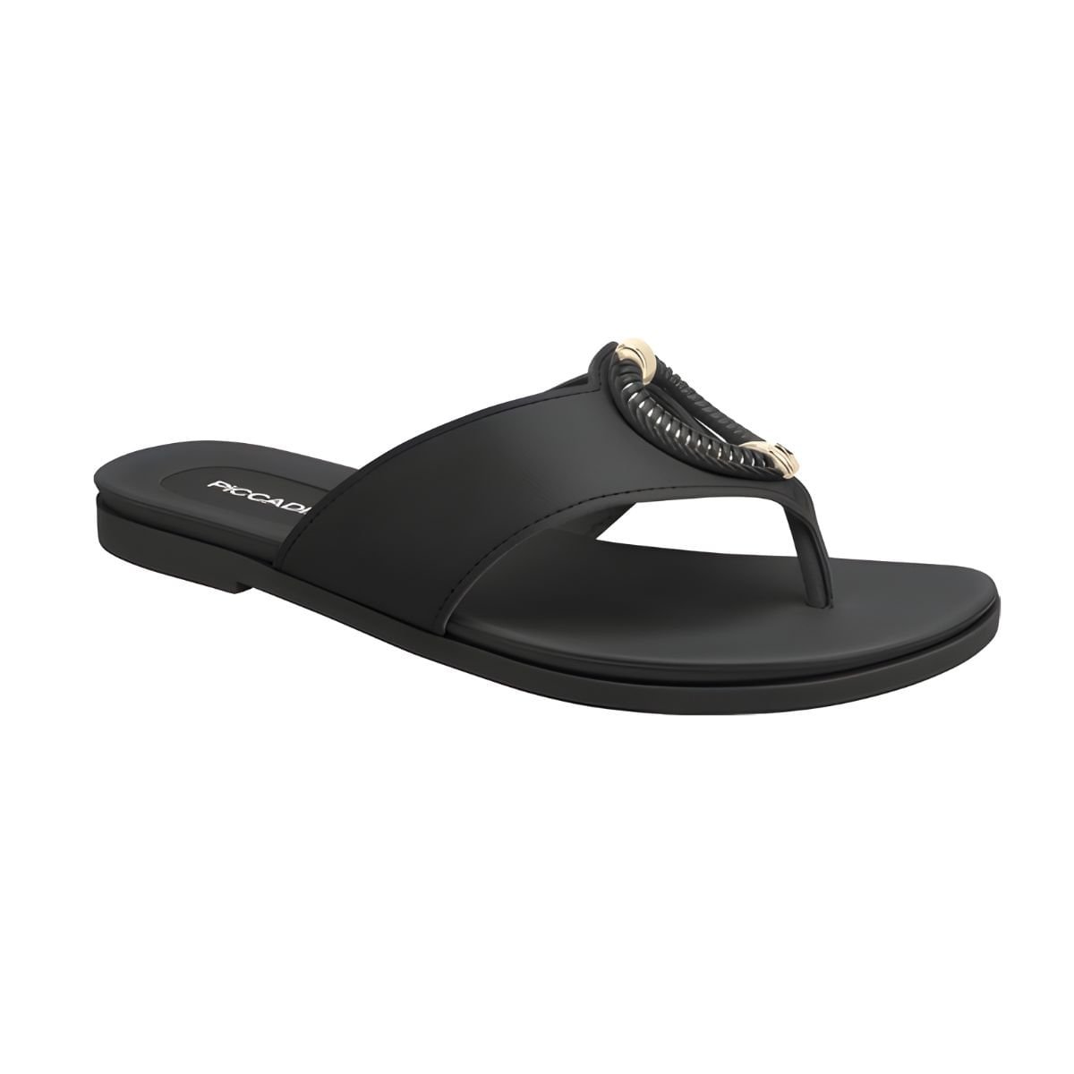 Tamanco Feminino Rasteiro Piccadilly Preto Preto 2