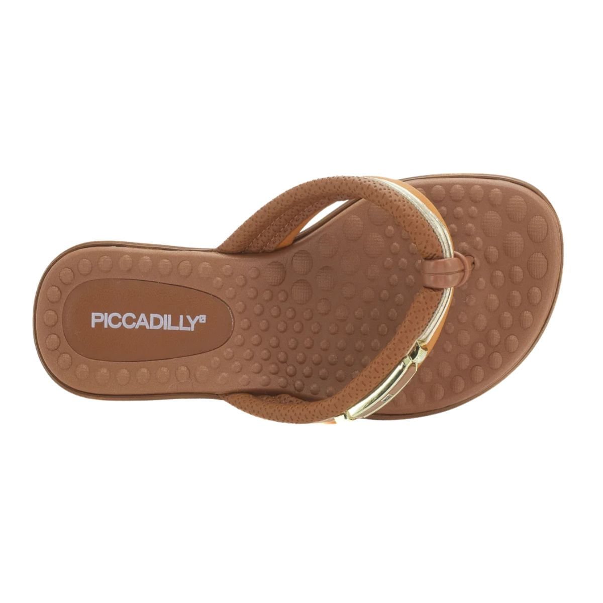 Chinelo Feminino Dedo Anabela Piccadilly Marrom Bege 3