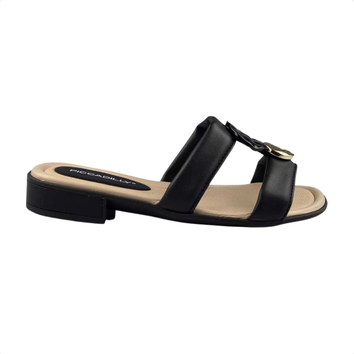 Tamanco Feminino Salto Baixo Grosso Piccadilly Preto