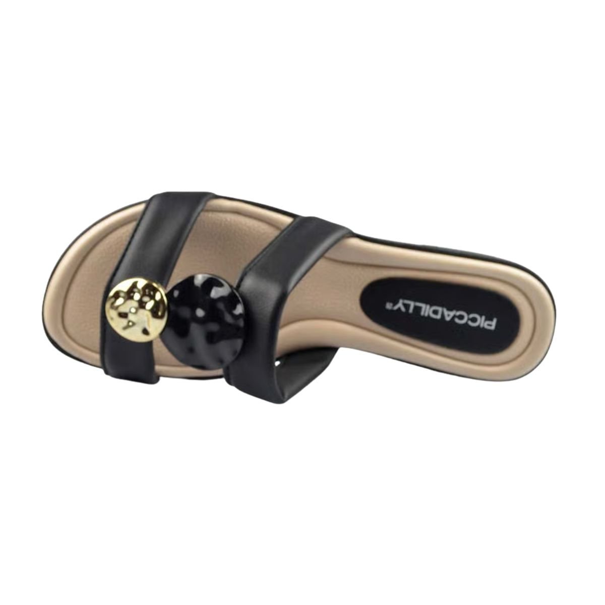 Tamanco Feminino Salto Baixo Grosso Piccadilly Preto Preto 3