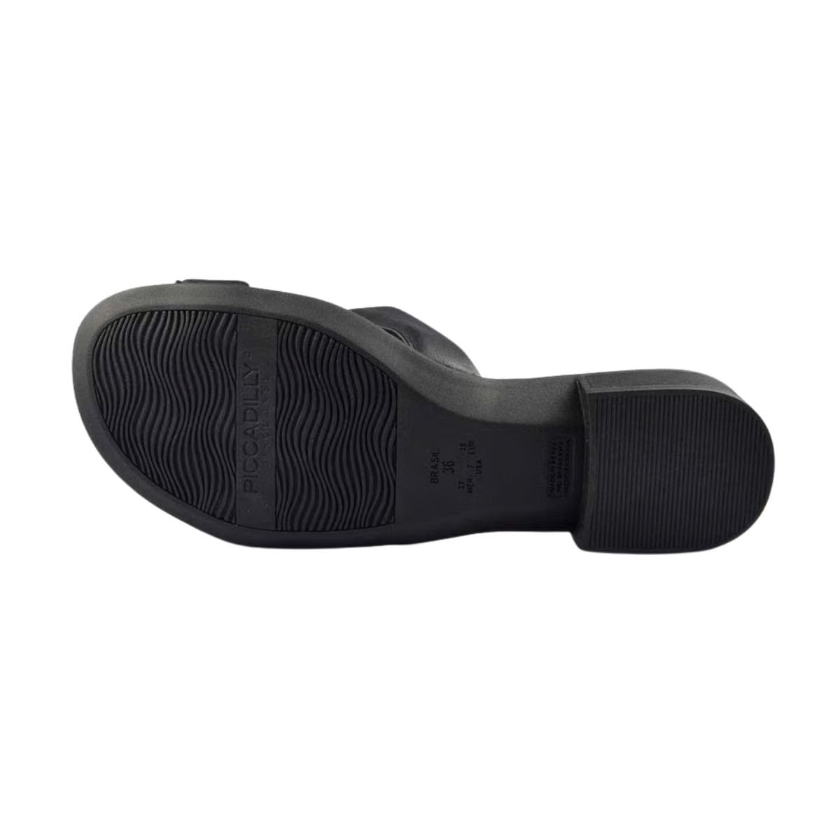 Tamanco Feminino Salto Baixo Grosso Piccadilly Preto Preto 4