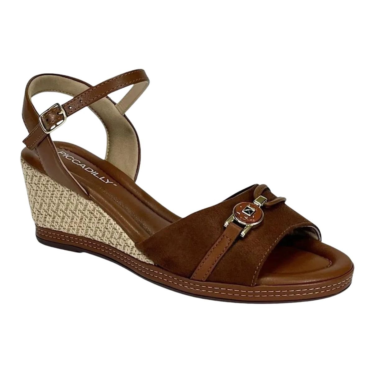 Sandália Feminina Anabela Piccadilly Marrom Marrom 2