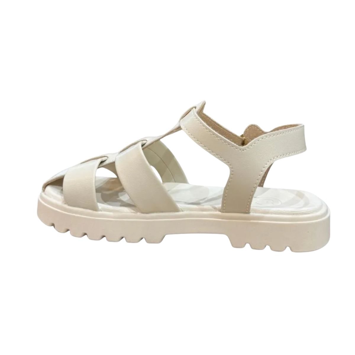 Sandália Infantil Flat Molekinha Tratorado Off White Branco 3