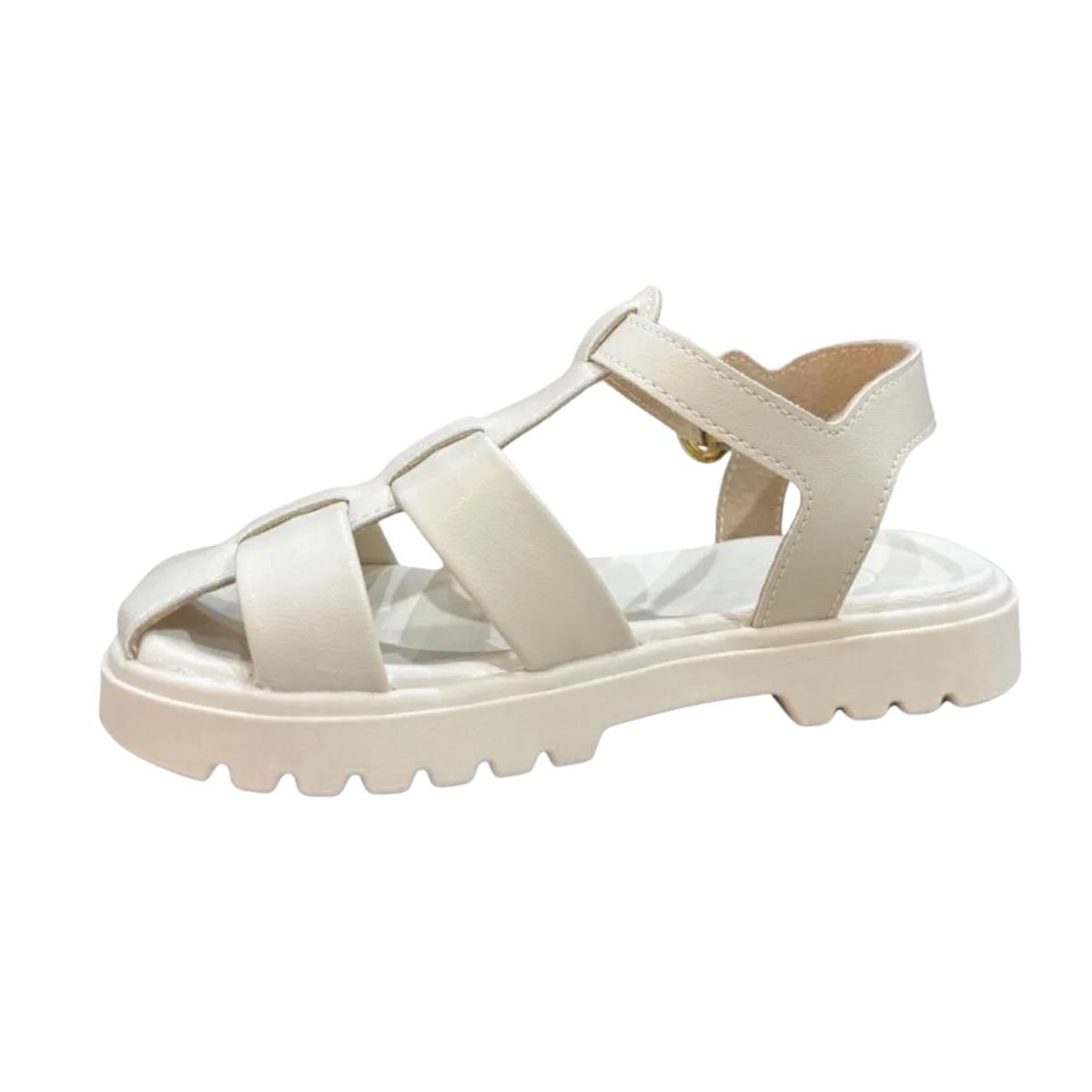Sandália Infantil Flat Molekinha Tratorado Off White Branco 5