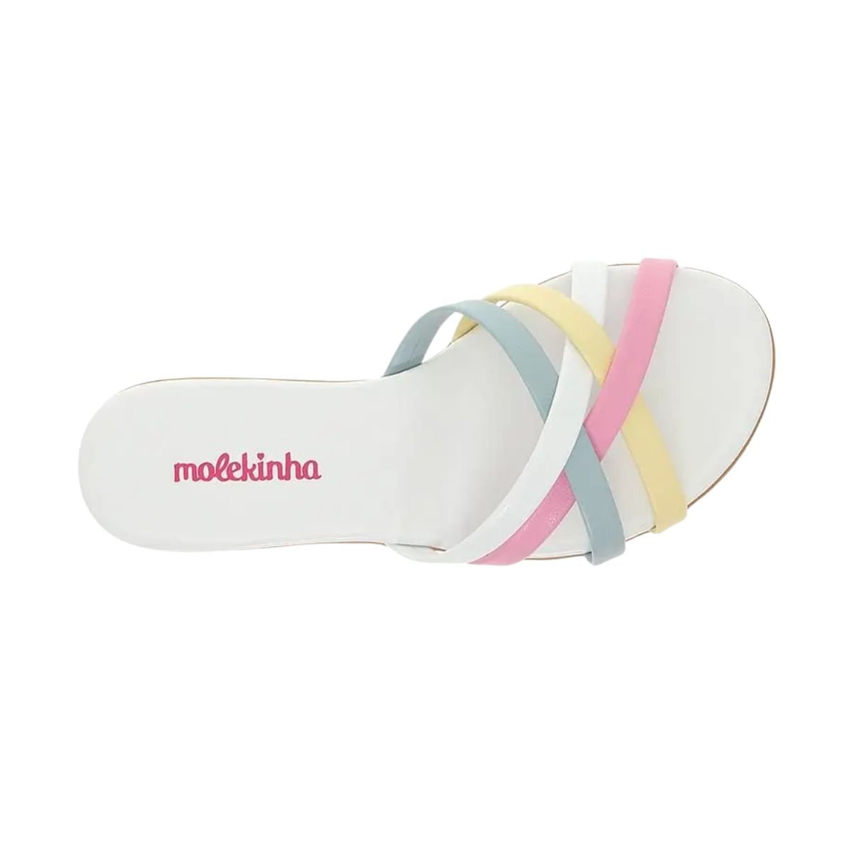 Tamanco Infantil Rasteiro Molekinha Branco Multicores 4