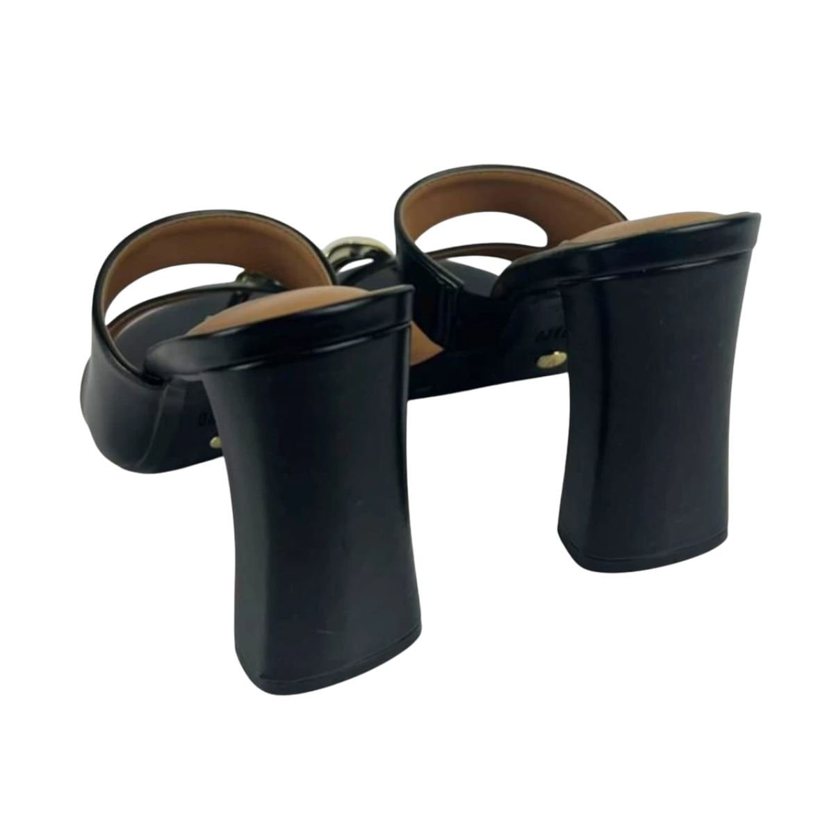Tamanco Feminino Salto Alto Grosso Vizzano Preto Preto 5