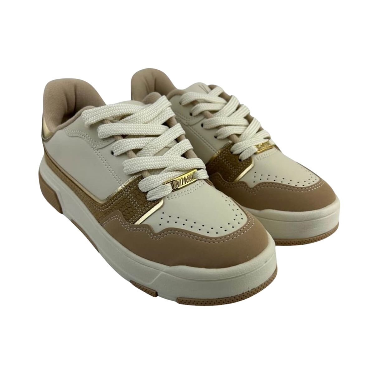Tênis Moda Feminino Vizzano Off White E Marrom Branco/Marrom 3
