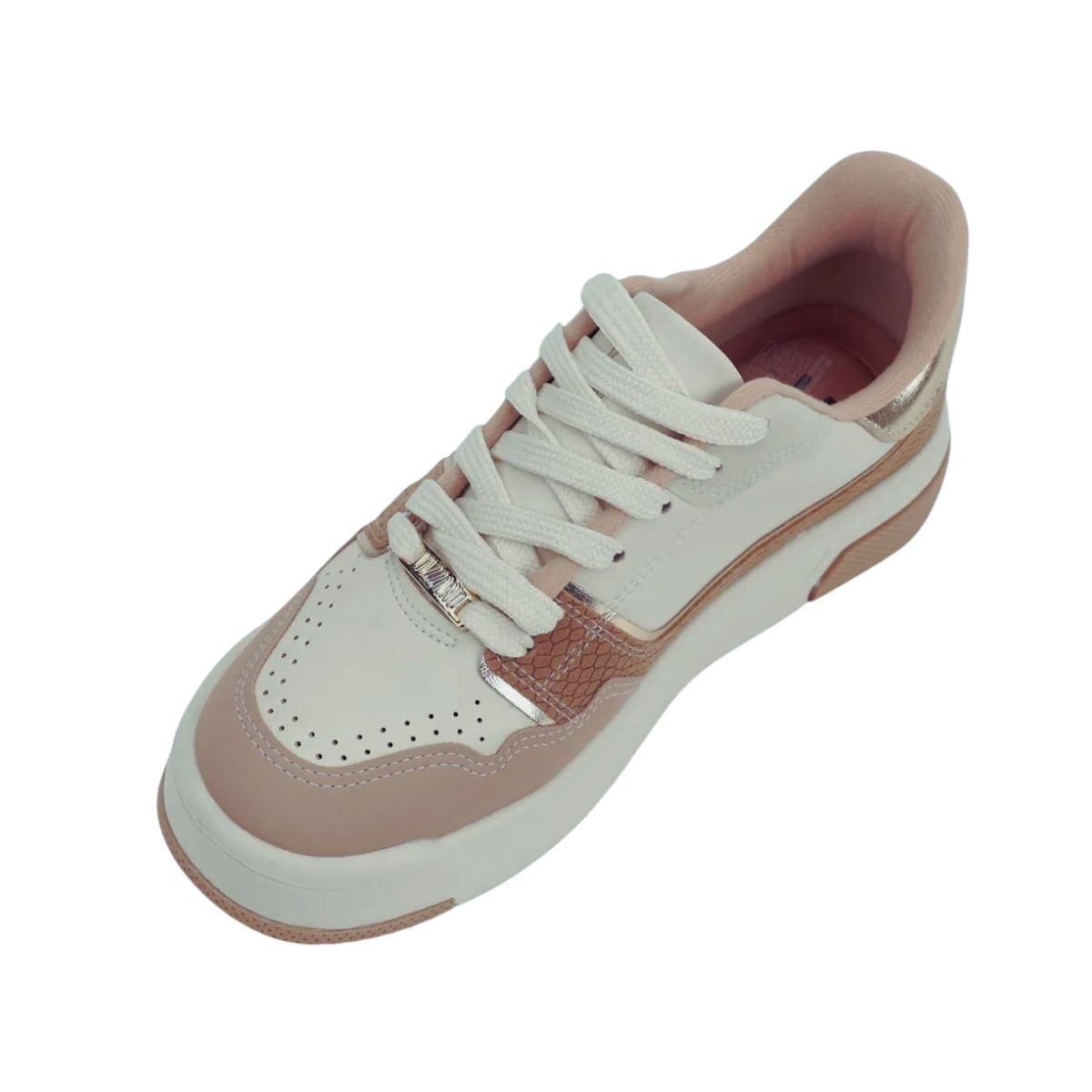Tênis Moda Feminino Vizzano Off White E Marrom Branco/Marrom 5