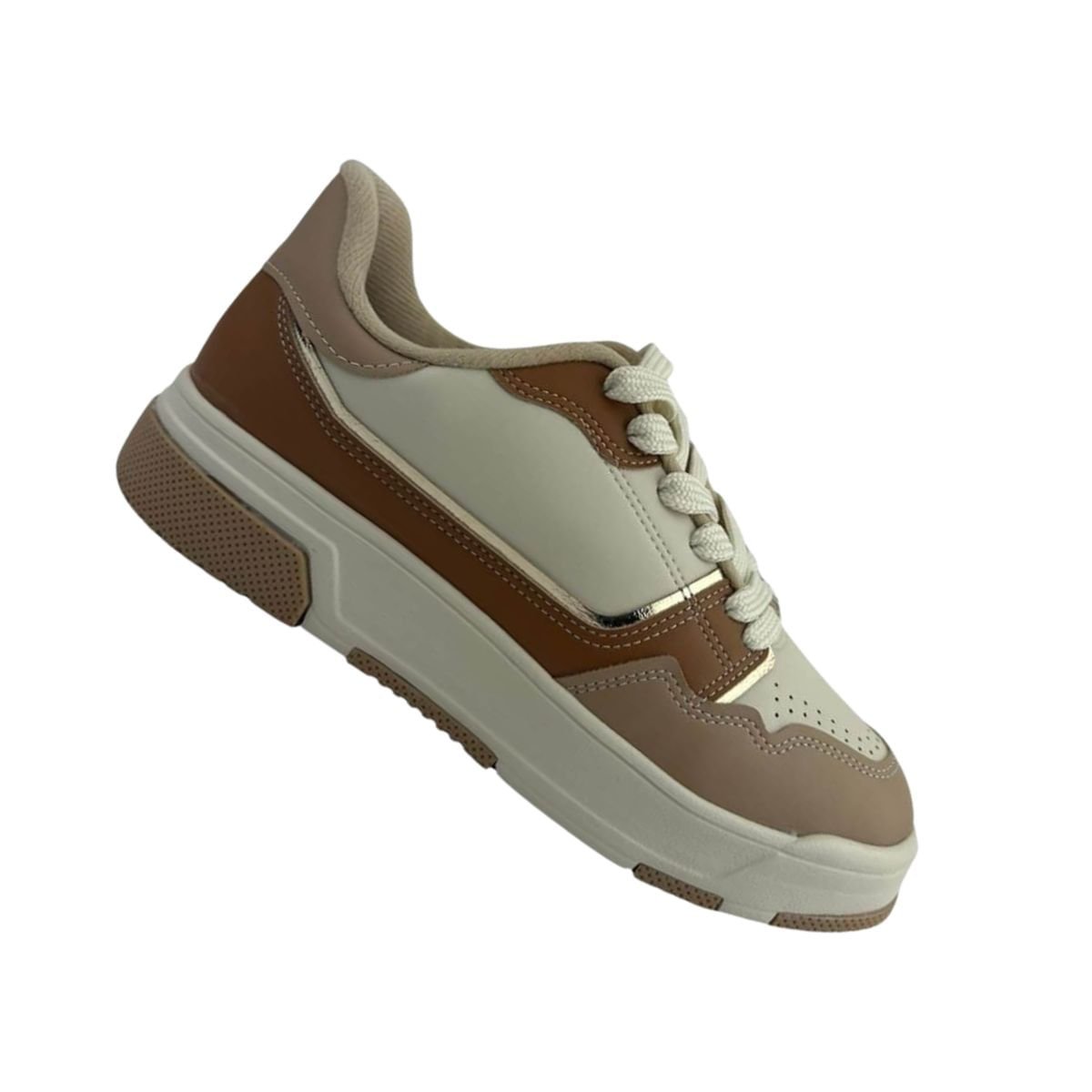 Tênis Moda Feminino Vizzano Off White E Marrom Branco/Marrom 7