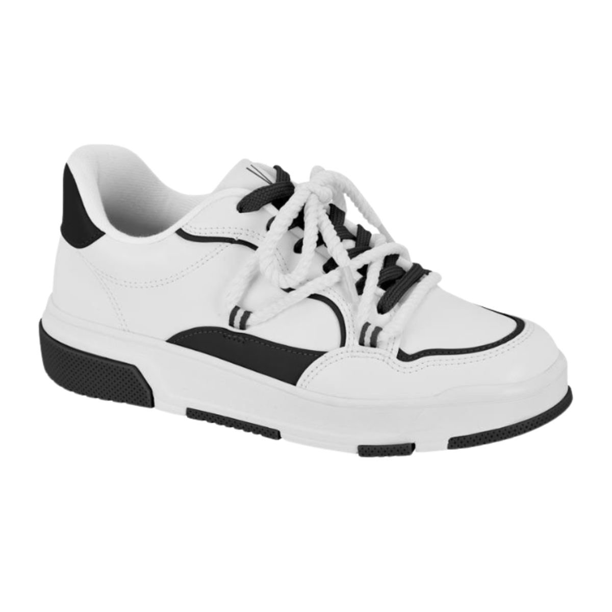 Tênis Moda Feminino Vizzano Branco E Preto Branco/Preto 2