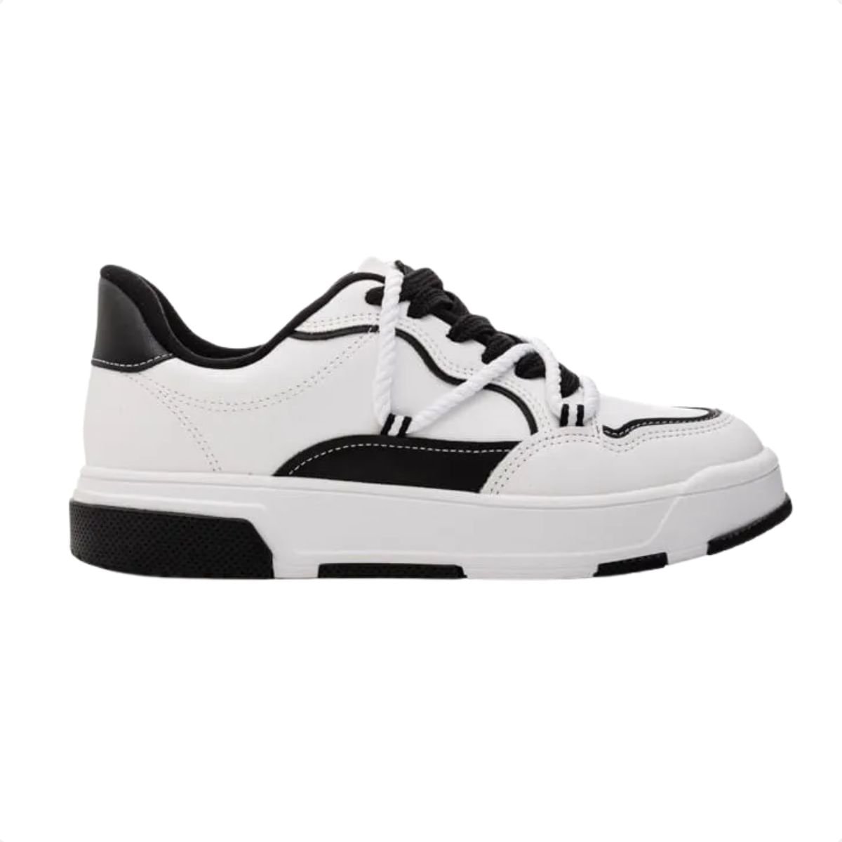 Tênis Moda Feminino Vizzano Branco E Preto